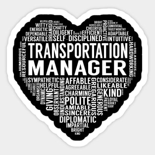 Transportation Manager Heart Sticker